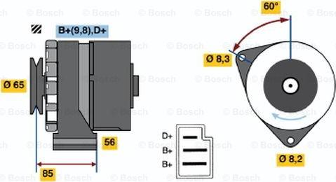 BOSCH 0 986 031 010 - Генератор autospares.lv