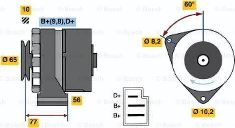 BOSCH 0 986 031 080 - Генератор autospares.lv