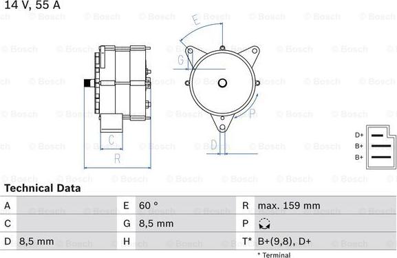 BOSCH 0 986 031 020 - Генератор autospares.lv