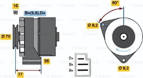 BOSCH 0 986 031 390 - Генератор autospares.lv