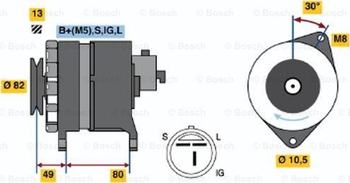 BOSCH 0 986 038 491 - Генератор autospares.lv