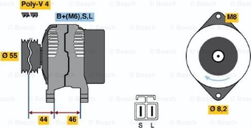 BOSCH 0 986 038 431 - Генератор autospares.lv