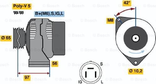 BOSCH 0 986 038 591 - Генератор autospares.lv