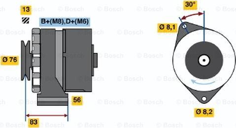 BOSCH 0 986 038 641 - Генератор autospares.lv