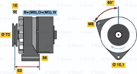 BOSCH 0 986 038 100 - Генератор autospares.lv