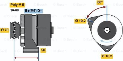 BOSCH 0 986 038 110 - Генератор autospares.lv