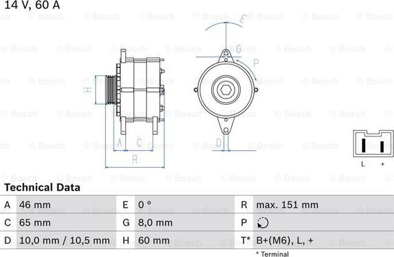 BOSCH 0 986 038 851 - Генератор autospares.lv