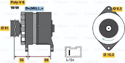 BOSCH 0 986 038 861 - Генератор autospares.lv