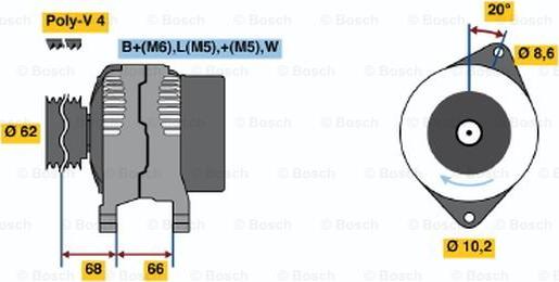 BOSCH 0 986 038 881 - Генератор autospares.lv