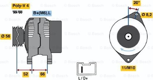 BOSCH 0 986 038 831 - Генератор autospares.lv