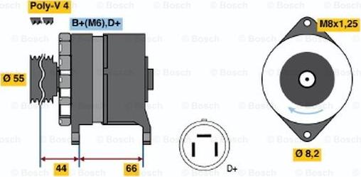 BOSCH 0 986 038 220 - Генератор autospares.lv