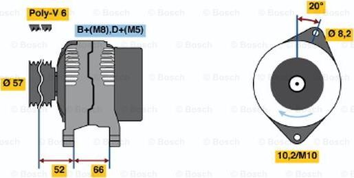 BOSCH 0 986 038 751 - Генератор autospares.lv