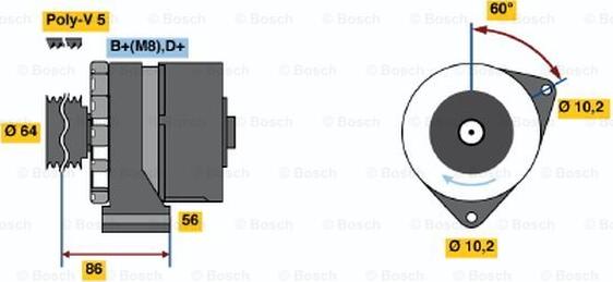 BOSCH 0 986 033 910 - Генератор autospares.lv