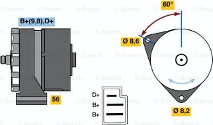 BOSCH 0 986 033 070 - Генератор autospares.lv