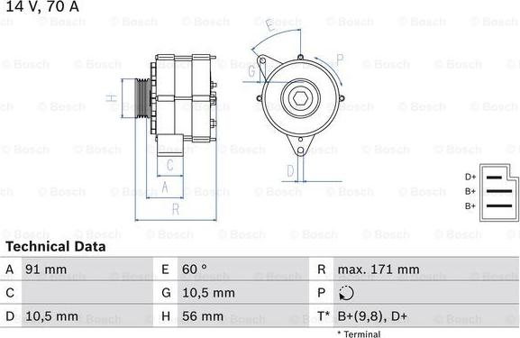 BOSCH 0 986 033 810 - Генератор autospares.lv