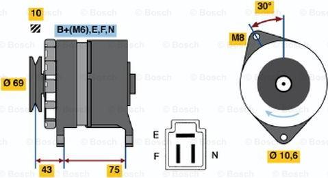 BOSCH 0 986 032 591 - Генератор autospares.lv