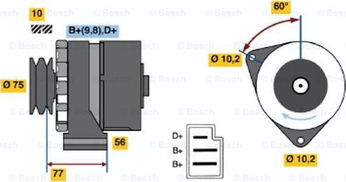 BOSCH 0 986 032 800 - Генератор autospares.lv