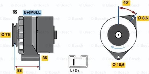 BOSCH 0 986 032 301 - Генератор autospares.lv