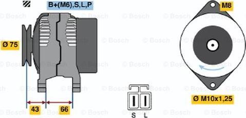 BOSCH 0 986 037 491 - Генератор autospares.lv