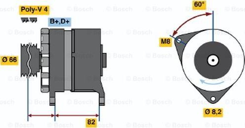 BOSCH 0 986 037 040 - Генератор autospares.lv