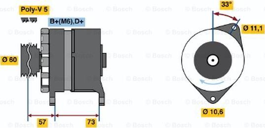 BOSCH 0 986 037 130 - Генератор autospares.lv