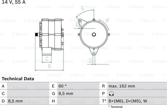 BOSCH 0 986 037 890 - Генератор autospares.lv