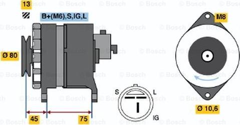 BOSCH 0 986 037 831 - Генератор autospares.lv