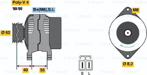 BOSCH 0 986 037 201 - Генератор autospares.lv