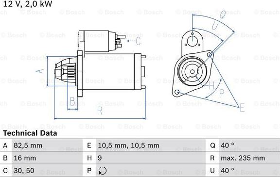 BOSCH 0 986 024 090 - Стартер autospares.lv