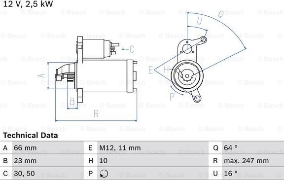 BOSCH 0 986 024 040 - Стартер autospares.lv