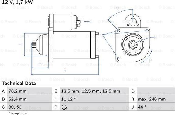 BOSCH 0 986 024 100 - Стартер autospares.lv