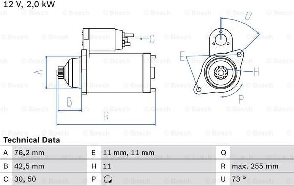 BOSCH 0 986 024 360 - Стартер autospares.lv