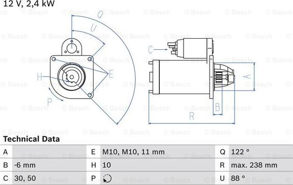 BOSCH 0 986 024 220 - Стартер autospares.lv