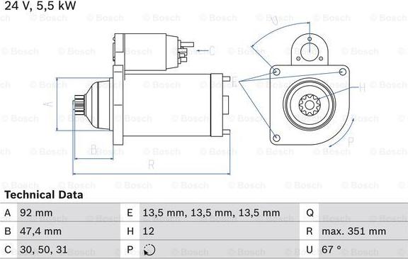 BOSCH 0 986 025 450 - Стартер autospares.lv