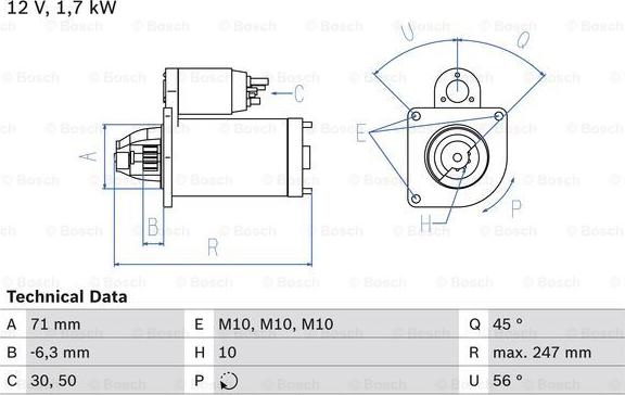 BOSCH 0 986 026 170 - Стартер autospares.lv