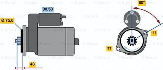 BOSCH 0 986 020 491 - Стартер autospares.lv