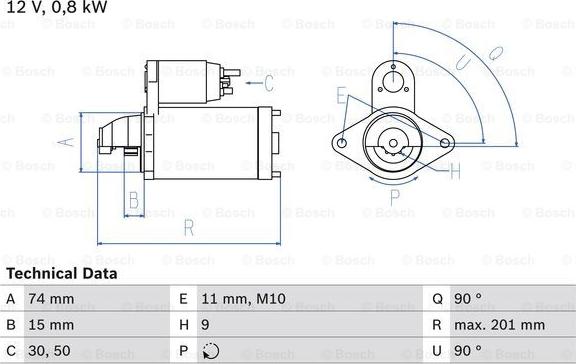 BOSCH 0 986 020 551 - Стартер autospares.lv