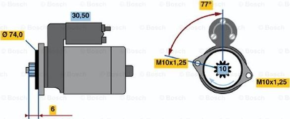 BOSCH 0 986 020 841 - Стартер autospares.lv