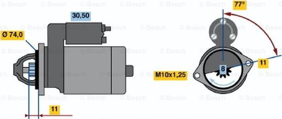 BOSCH 0 986 020 531 - Стартер autospares.lv