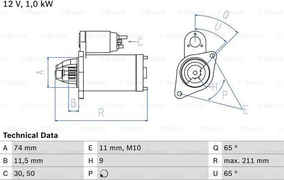 BOSCH 0 986 020 571 - Стартер autospares.lv