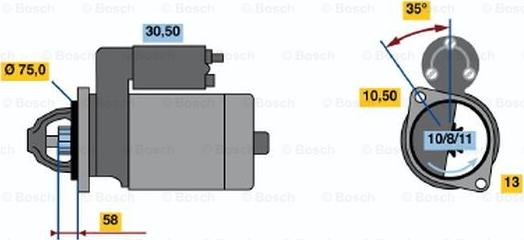 BOSCH 0 986 020 691 - Стартер autospares.lv