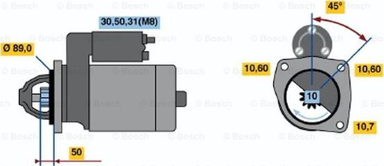 BOSCH 0 986 020 051 - Стартер autospares.lv