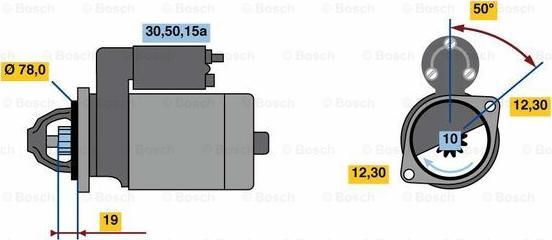 BOSCH 0 986 020 001 - Стартер autospares.lv