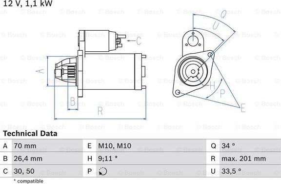 BOSCH 0 986 020 350 - Стартер autospares.lv