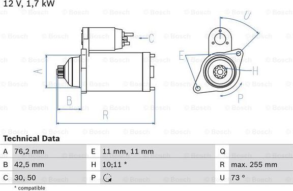 BOSCH 0 986 020 280 - Стартер autospares.lv