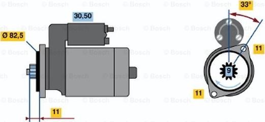 BOSCH 0 986 020 711 - Стартер autospares.lv