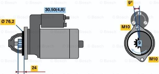 BOSCH 0 986 021 510 - Стартер autospares.lv