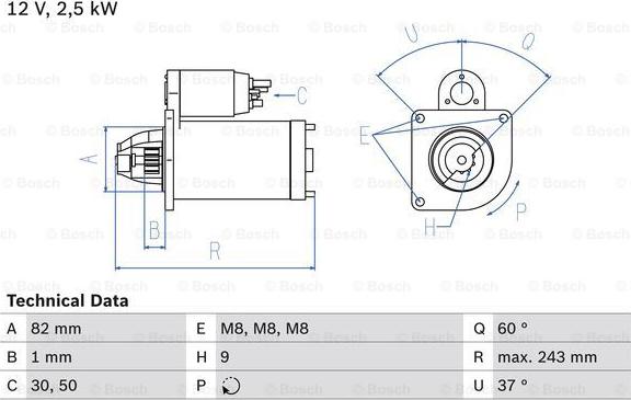 BOSCH 0 986 021 640 - Стартер autospares.lv