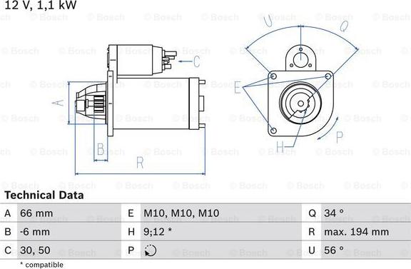 BOSCH 0 986 021 600 - Стартер autospares.lv