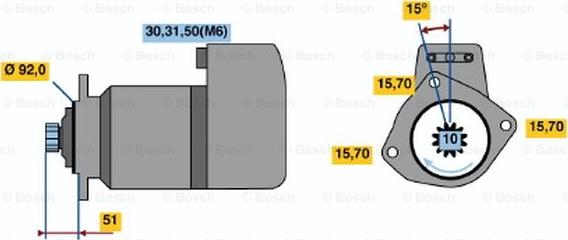 BOSCH 0 986 021 020 - Стартер autospares.lv